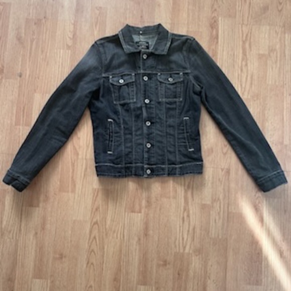 Ralph Lauren Womens Polo Jeans Jacket Jamie Vintage Distressed Black L - Picture 1 of 11